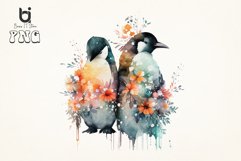 Penguin Flowers Love watercolor Sublimation Bundle Product Image 7