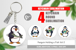 Keychain Penguin Holding a Fish Product Image 1