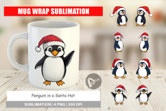 Mug Wrap Penguin in a Santa Hat Product Image 1
