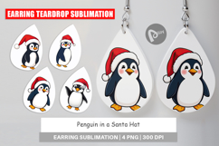 Earring Penguin in a Santa Hat Product Image 1