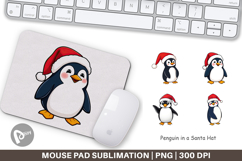 Mouse Pad Penguin in a Santa Hat Product Image 1