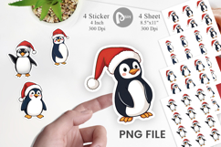 Santa Penguin Sticker Product Image 1