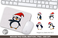 Mouse Pad Penguin in a Santa Hat Product Image 1