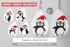 Earring Penguin in a Santa Hat Product Image 1