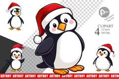 Santa Penguin Clipart Product Image 1