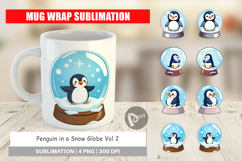 Mug Wrap Penguin in a Snow Globe Product Image 1