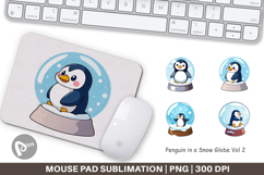 Mouse Pad Penguin in a Snow Globe Product Image 1