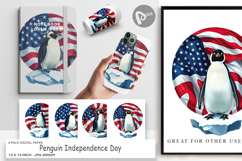 Digital Paper Penguin 4th of July Product Image 1