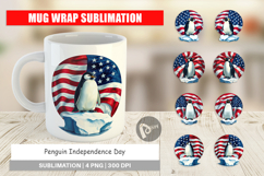 Mug Wrap Penguin 4th of July Product Image 1