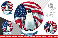 Penguin 4th of July Clipart Product Image 1
