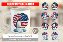 Mug Wrap Penguin 4th of July Product Image 1