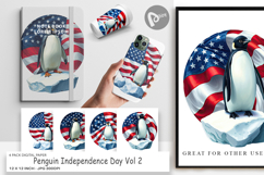 Digital Paper Penguin 4th of July Product Image 1