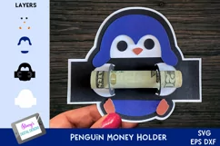 Penguin Money Holder | Kids Money Card SVG Paper Cut Product Image 1