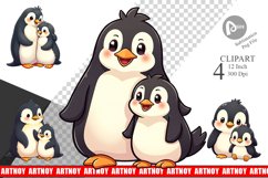 Penguin Mother&#039;s Day Clipart Product Image 1