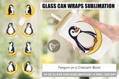 Glass Can Penguin on a Crescent Moon Product Image 1