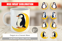 Mug Wrap Penguin on a Crescent Moon Product Image 1