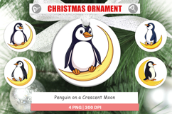 Ornament Penguin on a Crescent Moon Product Image 1