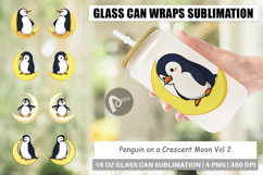 Glass Can Penguin on a Crescent Moon Product Image 1
