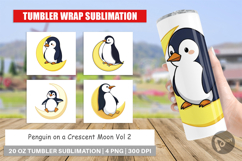 Tumbler Penguin on a Crescent Moon Product Image 1