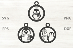 Penguin Christmas Ornaments SVG Product Image 1