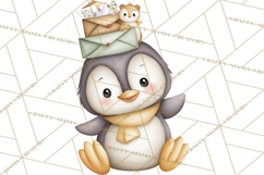Penguin Post Office Clipart PNG, Cute Mail Carrier Clip Art Product Image 4