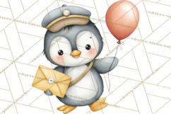 Penguin Post Office Clipart PNG, Cute Mail Carrier Clip Art Product Image 4