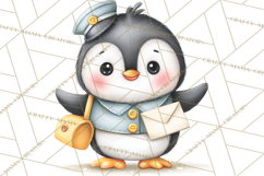 Penguin Post Office Clipart PNG, Cute Mail Carrier Clip Art Product Image 2