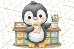 Penguin Post Office Clipart PNG, Cute Mail Carrier Clip Art Product Image 4
