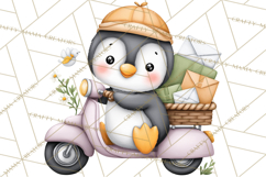 Penguin Post Office Clipart PNG, Cute Mail Carrier Clip Art Product Image 5