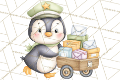 Penguin Post Office Clipart PNG, Cute Mail Carrier Clip Art Product Image 2