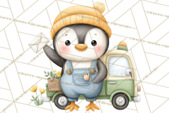 Penguin Post Office Clipart PNG, Cute Mail Carrier Clip Art Product Image 4