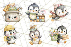 Penguin Post Office Clipart PNG, Cute Mail Carrier Clip Art Product Image 4