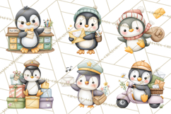 Penguin Post Office Clipart PNG, Cute Mail Carrier Clip Art Product Image 2