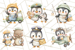 Penguin Post Office Clipart PNG, Cute Mail Carrier Clip Art Product Image 9