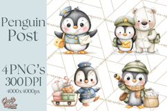 Penguin Post Office Clipart PNG, Cute Mail Carrier Clip Art Product Image 1