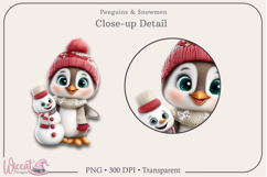 Penguin &amp; Snowman Trio PNG Bundle | 3 Sublimation Designs Product Image 2