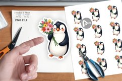 Penguin Spring Bouquet Sticker Product Image 1