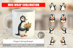 Mug Wrap Penguin Spring Bouquet Product Image 1