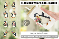 Glass Can Penguin Spring Bouquet Product Image 1
