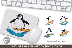 Mouse Pad Penguin Surfing a Wave Product Image 1