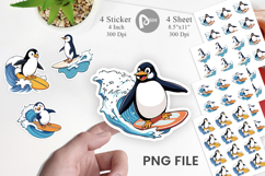Surfing Penguin Sticker Product Image 1