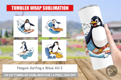 Tumbler Penguin Surfing a Wave Product Image 1