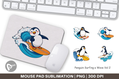 Mouse Pad Penguin Surfing a Wave Product Image 1