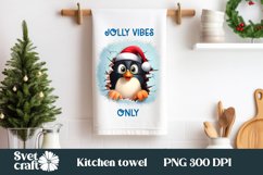 Christmas funny penguin kitchen towel sublimation