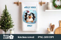 Christmas funny penguin kitchen towel sublimation bundle Product Image 6
