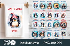 Christmas funny penguin kitchen towel sublimation bundle