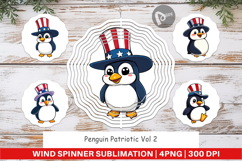 Wind Spinner Penguin Patriotic Product Image 1