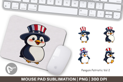 Mouse Pad Penguin Patriotic Product Image 1