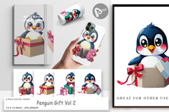 Digital Paper Penguin Gift Product Image 1