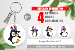 Keychain Penguin Patriotic Product Image 1